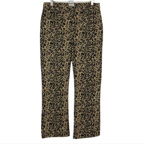 J Crew high rise Leopard Print Kickout Crop Bootcut Pants Jeans Size 26 New - Picture 6 of 12